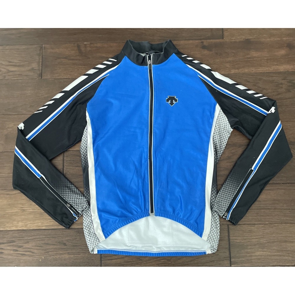 Descente Cycling Jacket Mens Medium Blue Full‎ Zip